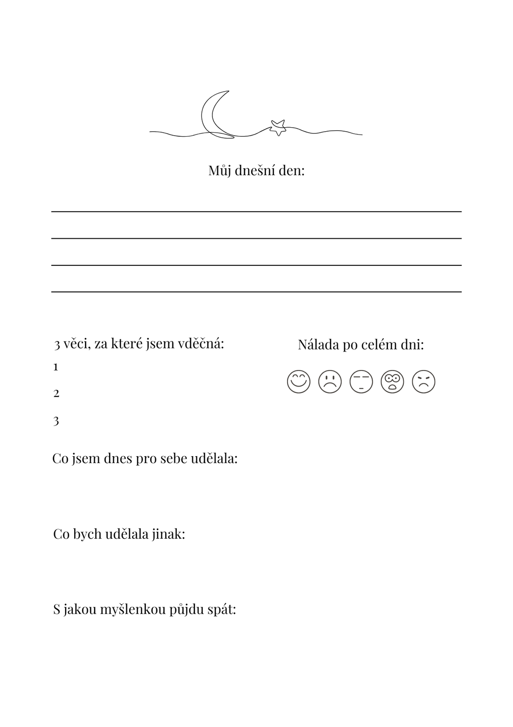 Self-care daily journal