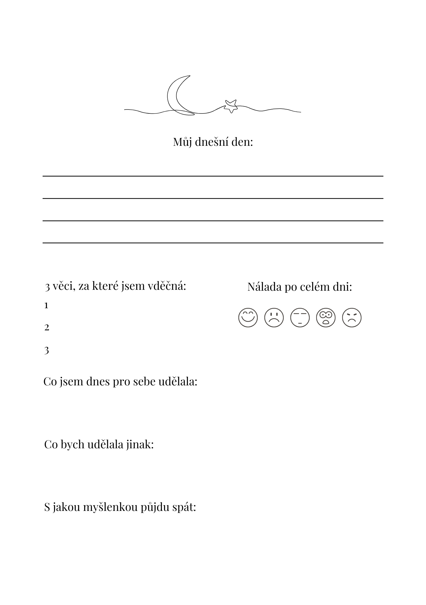 Self-care daily journal